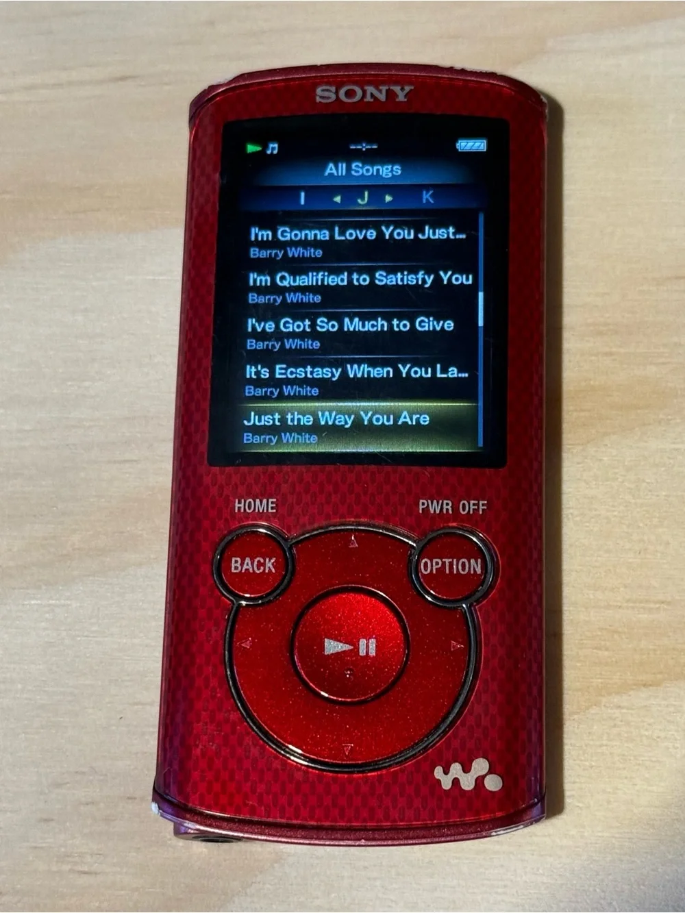 Sony Walkman NWZ-E463 4GB Red Digital Media MP3 Player Tested Good w/39Song-Char
